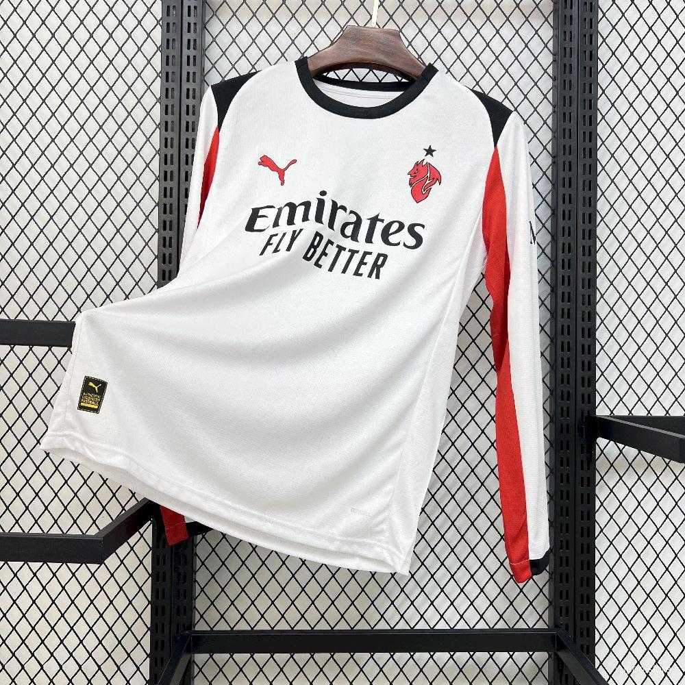 Camiseta de fútbol AC Milan 2025/26 VISITANTE MANGA LARGA VERSION FAN
